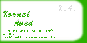 kornel aved business card